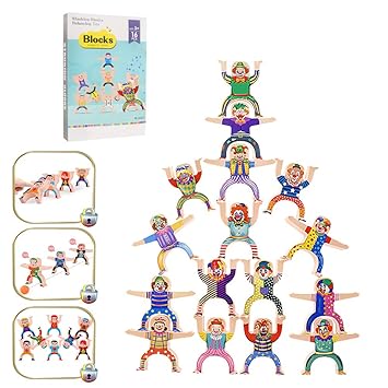 wooden stacking blocks balancing toy