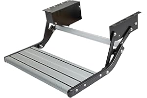 GarfatolRv Electric RV Steps Aluminum Solid RV Stairs with a Switch to Expand or Collapse on One-Hand Camper Steps for Travel in The Trailers, RV, and Motorhomes