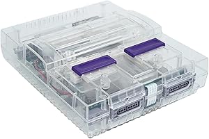 US Version Retro Gaming Consoles Translucent Replacement Shell Transparent Case - Compatible with Nintendo SNES SFC - Compati