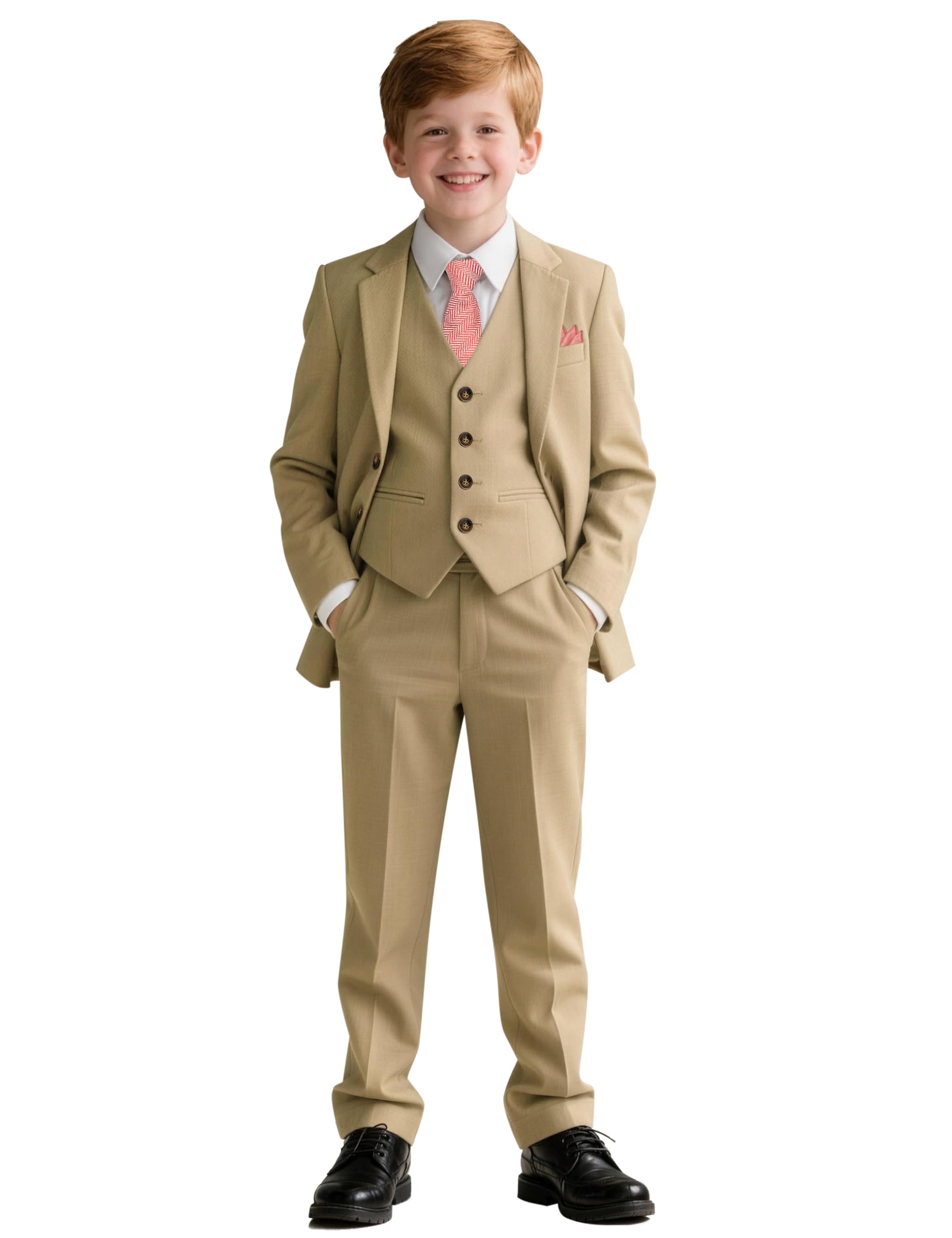 Almighty Magic Boys Slim Fit Suits for Boys Suit Set Boy Dresswear Ring Bearer Outfit Kids Suits Boy Wedding Dress Image