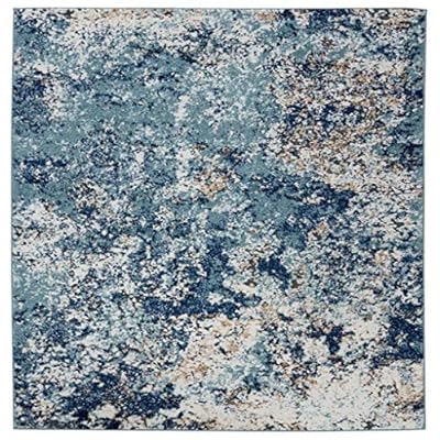 LUXE WEAVERS Rug - Persian Rugs 6490 Abstract Area Rug - Modern Design, Medium Pile, Blue / Size 6 x 9 61gaH3WBeML