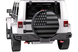 Suvnie Spare Tire Cover for RV Trailer, 31.5''-32.5'' Waterproof Dustproof Wheel Cover with American USA Flag Pattern, PVC Leather Spare Tire Wheel Cover, Universal Car Accessories (17 Inch)