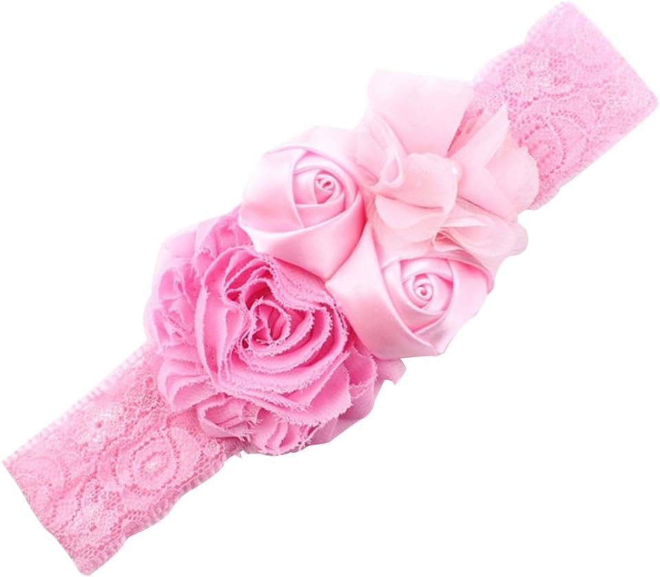 Catnew Lace Flower Rose Bead Hairband Newborn Baby Cute Headband Hair Accessory