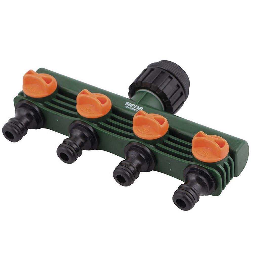 Siena Garden 399843 4-Way Distributor Water Distributor 11 x 18 x 4 cm Dark Green