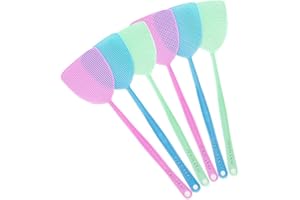 Wemaker Fly Swatter, 6 Pack Strong Flexible Manual Swat Set, Assorted Colors, Long Range Handles, Indoor and Outdoor Racket for Bug, Mosquito, Bee, Spiders, Flies