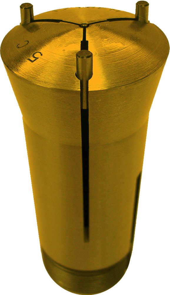 Lyndex 560-001B 5C Brass Emergency Collet, 1/16" Pilot Hole, 3.27" Length, 1.485" Top Diameter, 1.25" Bottom Diameter