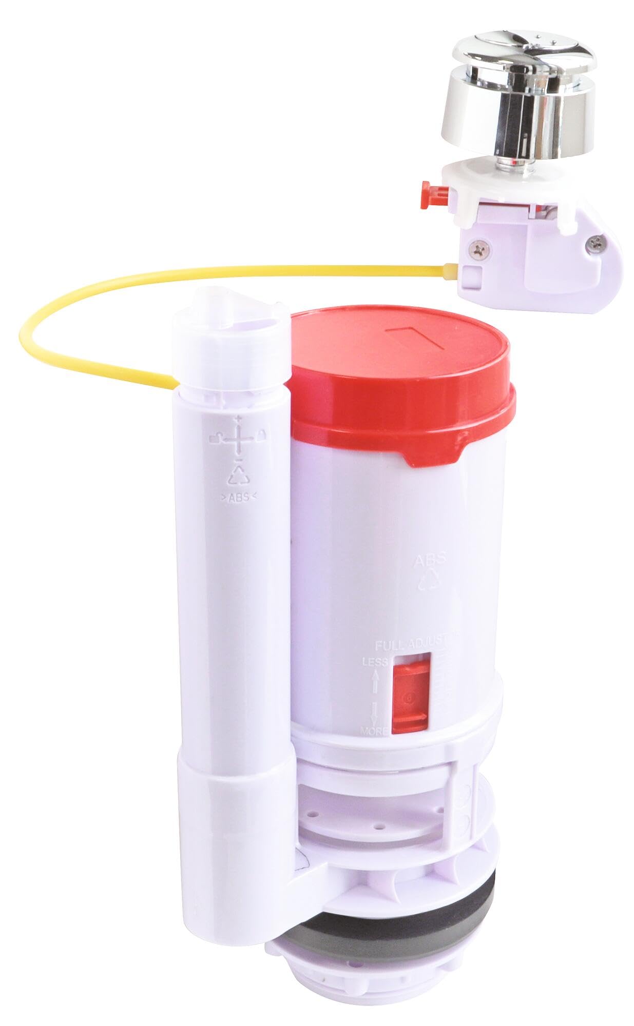 Somatherm For You ? Universal Cable Mechanism for Double Flush Toilet 3/6 litres for Saving Water ? Chrome Push Button for Exposed or Flush-Mounted ? 10 Year