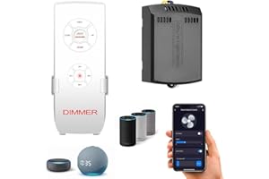 AUBRIC Smart WiFi Ceiling Fan Remote Control Kit with Light Dimming, Universal Compatible with All 1 Wire Controlling 3 Speeds Fans dimmable LED CFL Lights, Smart Life Tuya App or Alexa Google Voice Control