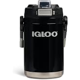 Igloo Rival Fusion 54 Oz Hybrid Jug, Black | Insulated Sport Jug, Holds 54 oz, Stainless Steel Body, MaxCold Foam Insulation, Auto-Chugger Cap, Fence Hooks in Handle