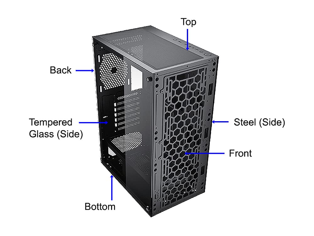 Bgears b-Optillusion (Fans NOT Included) Gaming PC ATX case, Special Optical Illusion ARGB Front Panel, Tempered Glass Side. USB3.0, Support up to EATX Motherboard.