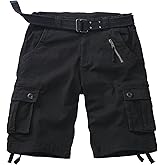 KOCTHOMY Women's Hiking Cargo Shorts 7" Bermuda Casual Shorts Summer Camo Shorts with Zipper Pockets No Belt