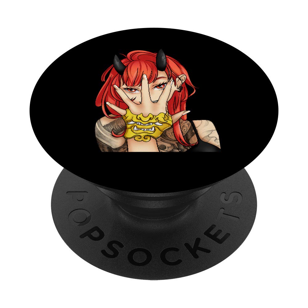 Oni Girl Demon Japanese Anime Girl PopSockets Swappable PopGrip