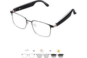 OICIIDO Bluetooth Smart Glasses for Women Men, Remote Shooting, Music&Calls, Color-Changing Changing Polarized Sunglasses Lenses, Open-Ear Sound Speakers, Magnetic Charging, Voice Assistant