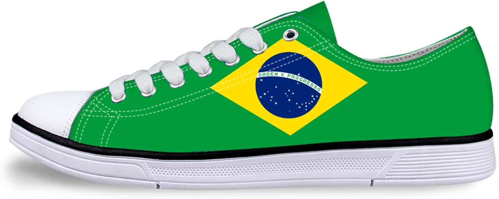 Owaheson Brazil Flag Unisex Adult Canvas Shoes