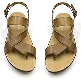 Harssidanzar Genuine Leather Sandals Mens For Outdoor Sandals Mens Adjustable Strap Sandals Leather sandals Men GM202