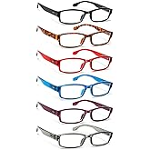 JOSCHOO 6 Pack Computer Reading Glasses for Women and Men with Comfortable Spring Hinges for Men and Womens Readers