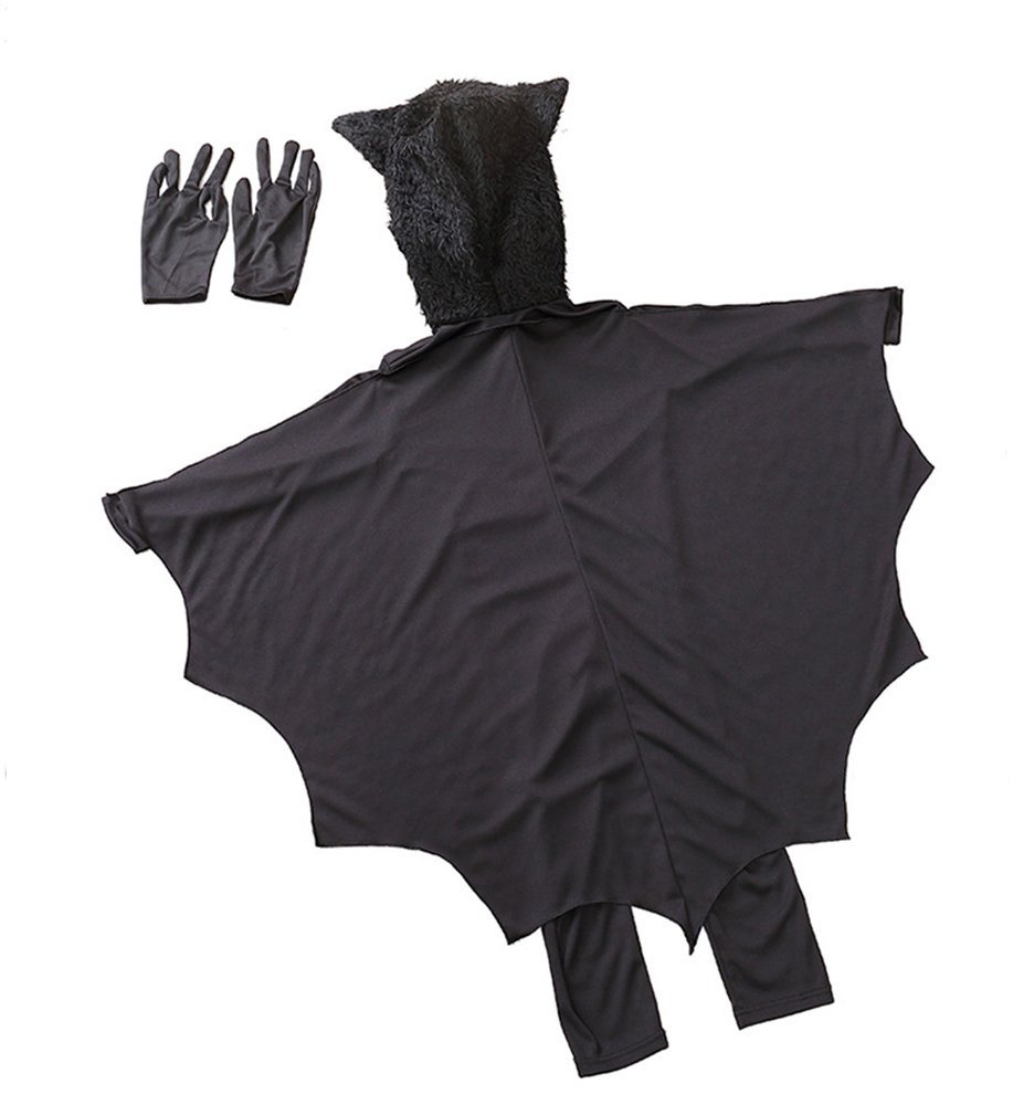 COOLJOY Kids Unisex Vampire Bat Costume, Jumpsuit Halloween Cosplay Costume Set
