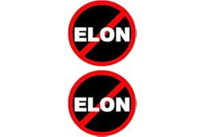 JTOJIMEEVI 2 Pack Anti Elon Round NO Magnet Musk Went Crazy Gift Accessory Vinyl Coat of Arms Auto Bumper Magnet Fade Proof Waterproof Outdoor Indoor