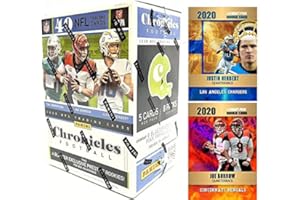 2020 Panini CHRONICLES Football Cards FACTORY SEALED Blaster Box with 40 Cards - Look for Justin Herbert, Joe Burrow and Tua Rookie Cards - Plus Custom Herbert and Burrow Cards Pictured