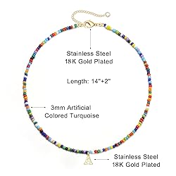 Yoosteel Initial Necklaces for Women Girls - Beaded