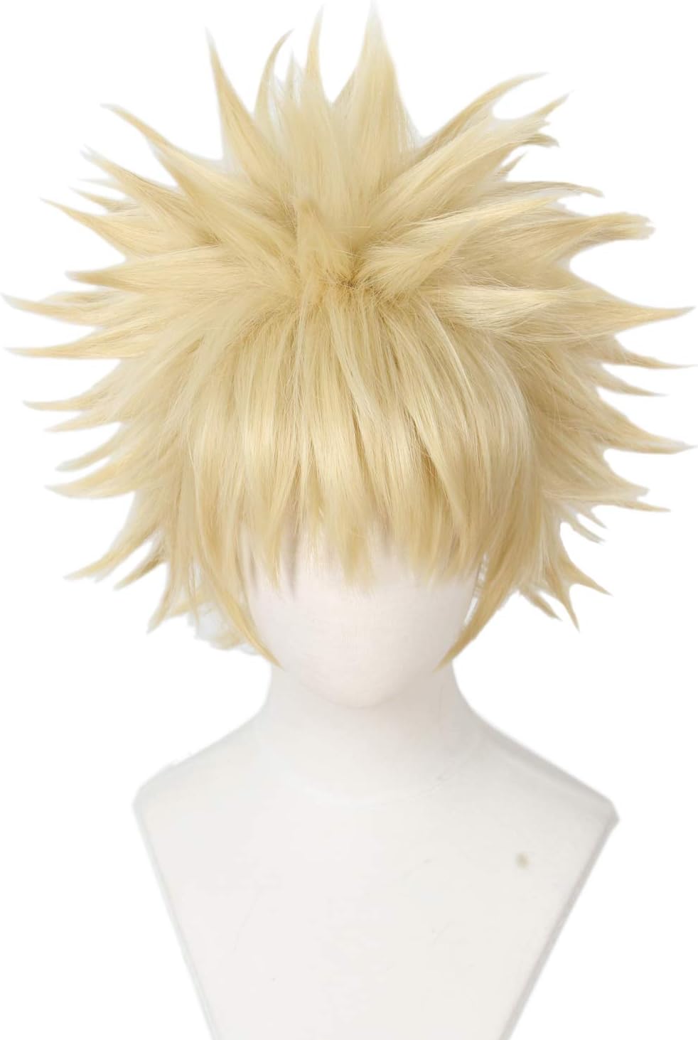Linfairy Anime Cosplay Wig Short Blonde Hair Halloween Costume Full Wig