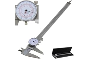 Dial Caliper 6" 8" 12" / 150 200 300mm Metric/INCH Standard MM Dual Hand Reading Scale Vernier Caliper with Dial Thickness Ga