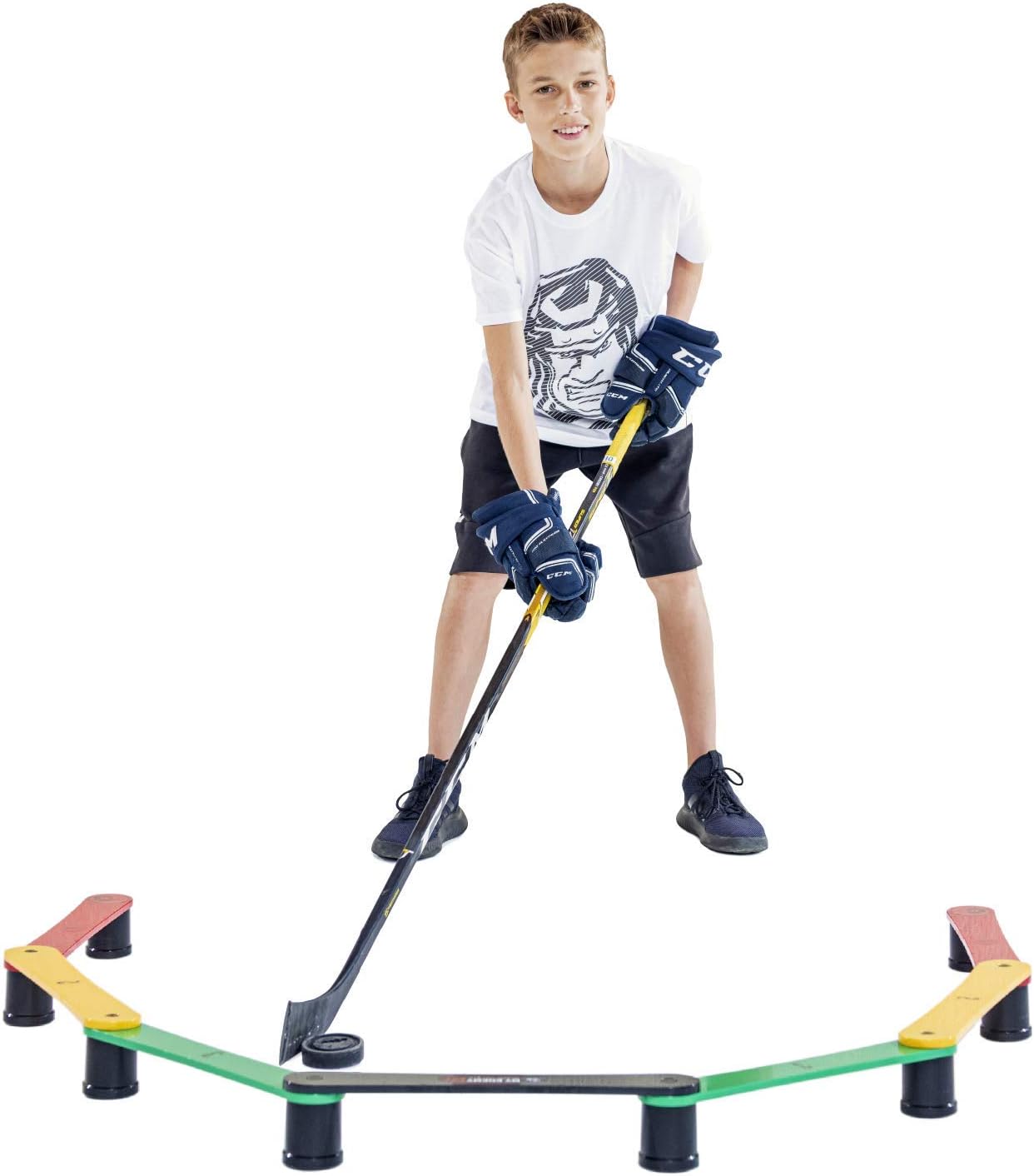 Hockey Revolution Lightweight Stickhandling Training Aid, Equipment for Puck Control, Reaction Time and Coordination 2nd generation (MY ENEMY LIT) : Sports & Outdoors