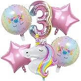 DUILE Unicorn Balloons Unicorn Birthday Party Decorations for Girls Foil Balloons Set Macaron and Rainbow Balloon Wedding Baby Shower Party Supplies (3)
