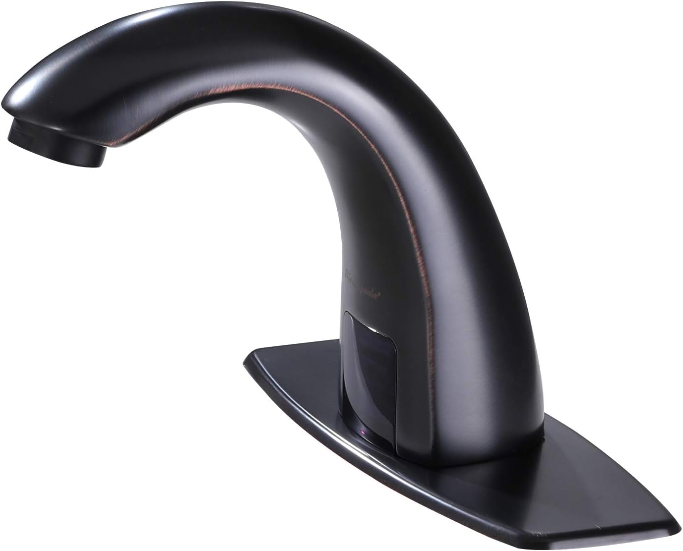 Charmingwater Automatic Sensor Touchless Black Bathroom Sink Faucet with Hole Cover Plate, Bronze Vanity Faucets, Hands Free Bathroom Water Tap with Control Box and Temperature Mixer