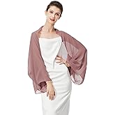 BEAUTELICATE Bridal Wedding Chiffon Shawl Shrug with Arm Hole Bridesmaid Cover Up Evening Party Summer Shawl