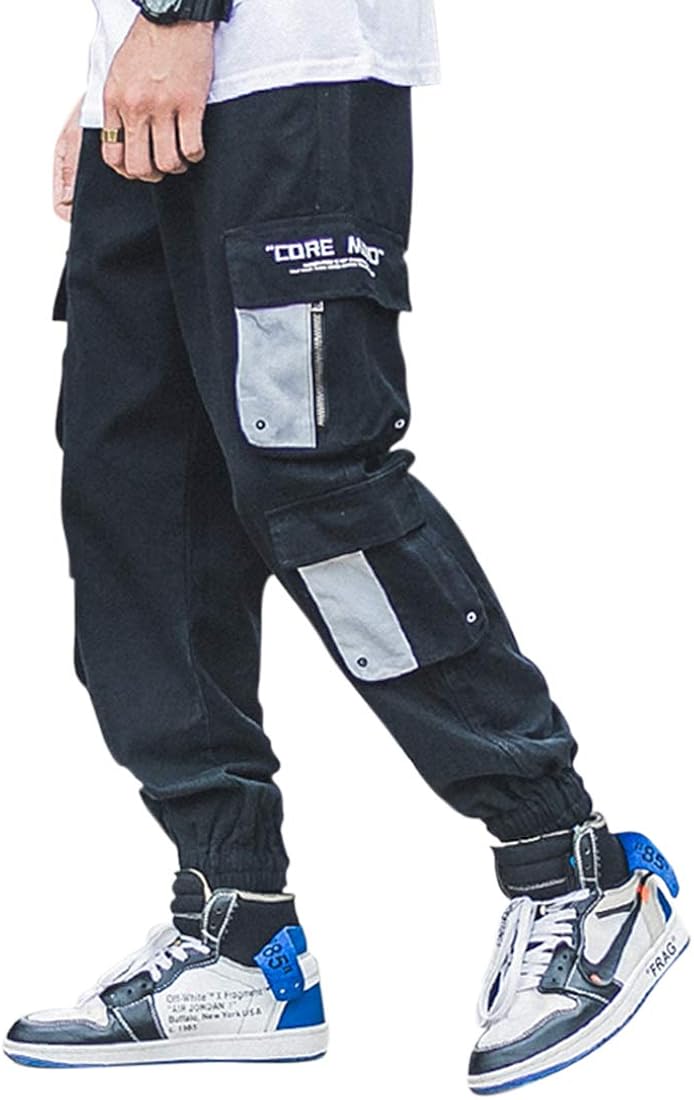 Aelfric Eden Men's Color Patchwork Cargo Pants Hip hop Joggers Streetwear Pants at  Men’s Clothing store