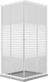 Idralite Mampara de Ducha Rectangular 70x100 CM H185 Blanco Vidrio Serigrafiado Mod. Blanc 