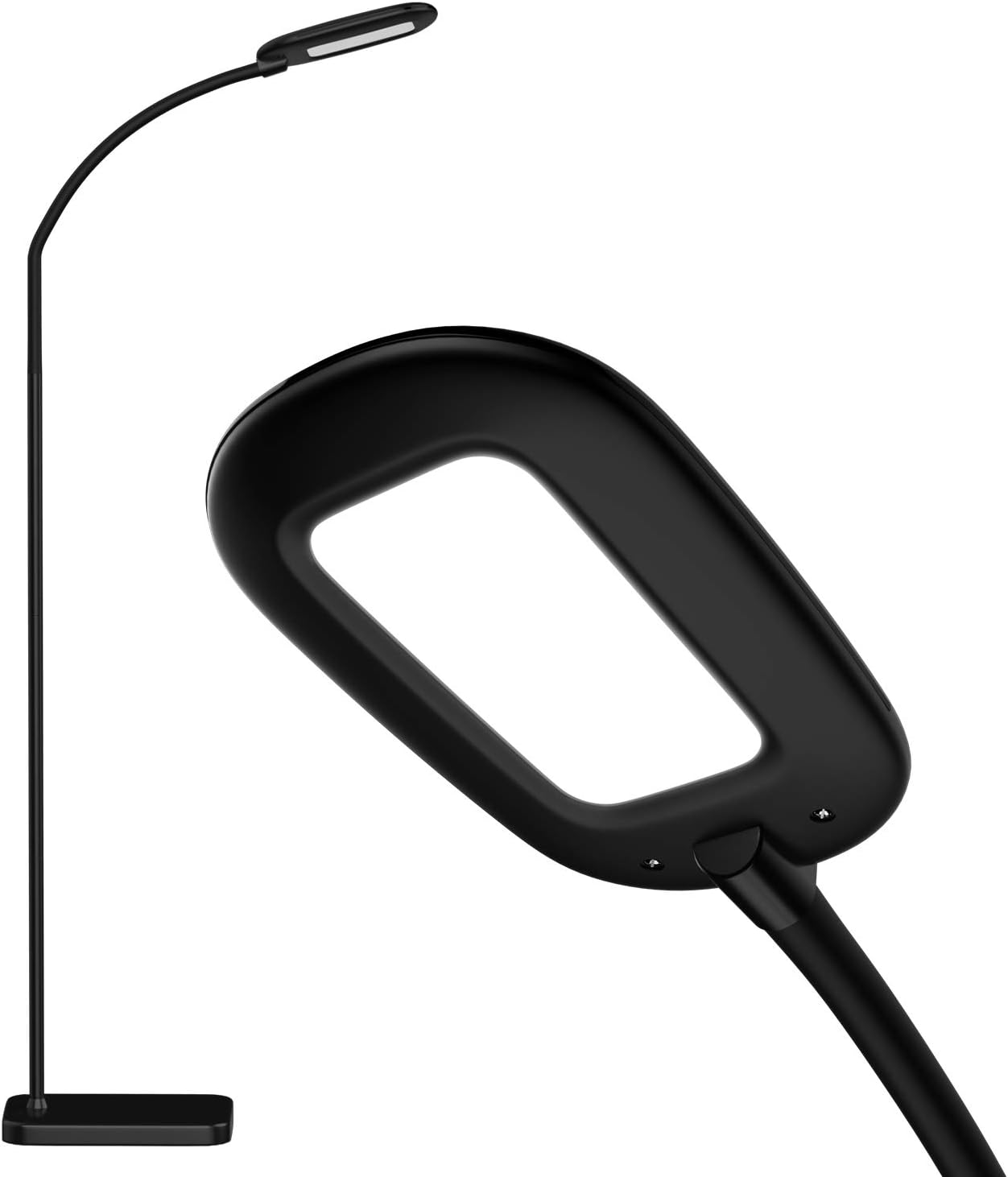 Addlon LED Floor Lamp with 4 Brightness Levels & 3 Colors Temperatures, Dimmable Adjustable Gooseneck, Modern Standing Reading Pole Lamp for Sewing Craft Living Room Bedroom Office - Black: Home Improvement