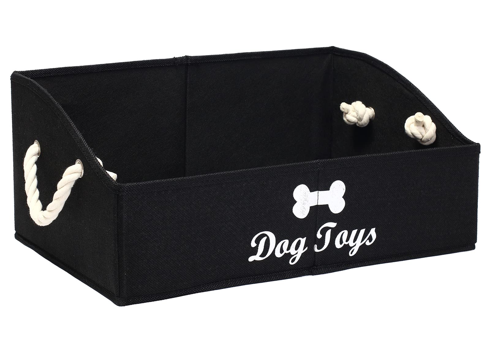 Morezi Large Dog Toy Bin - Shallow Toy Baskets, Perfect for Living Room, Playroom, Closet & Home Organization - Black