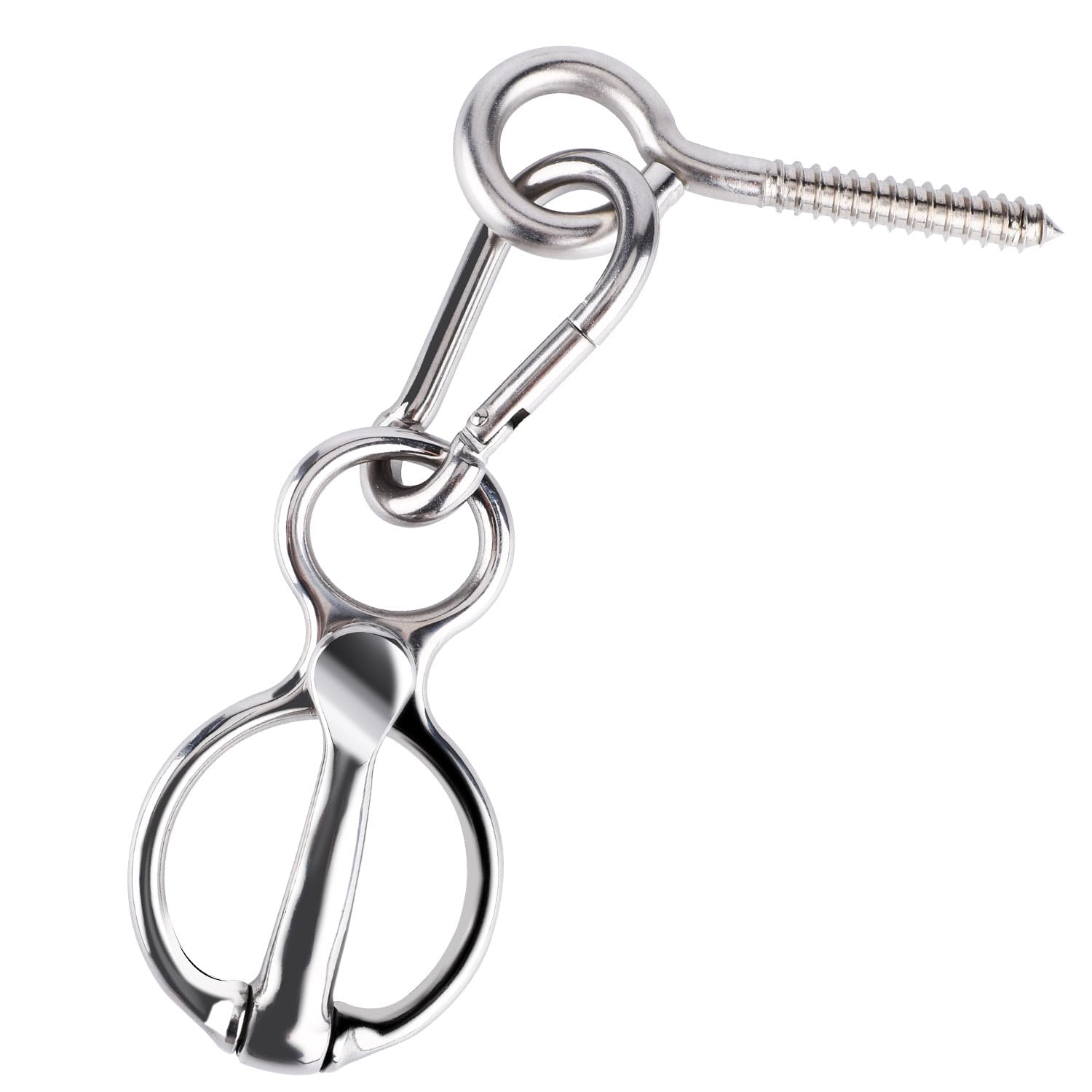 Heavy Duty Horse Tie Ring, Stainless Steel Horse Tie Ring for Horses Quick Release Horse Tack Supplies with Eye Bolt Prevents Horse Pulling Back