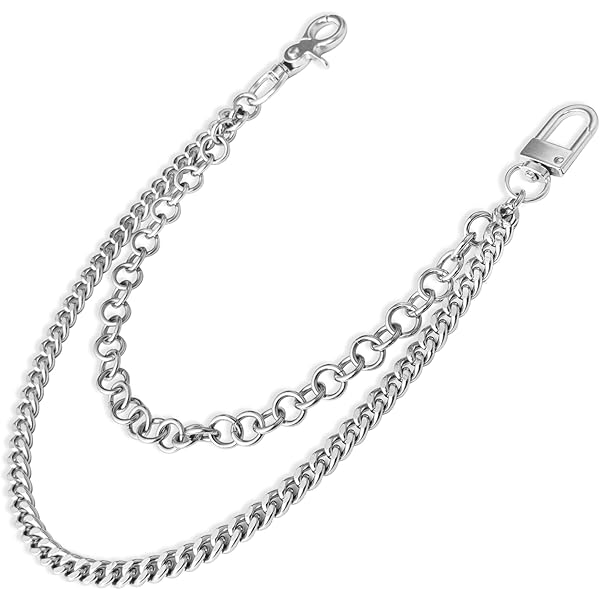 Uniqsum Slim Scowling Skull Wallet chain Metal Biker Punk