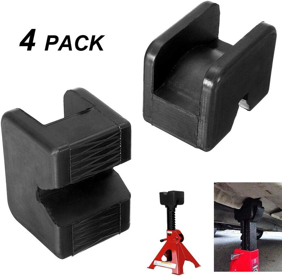 Jack Pad Adapter, 4Pack Jack Pad Adapter Rubber Slotted Universal for Jack Stand, Frame Rail