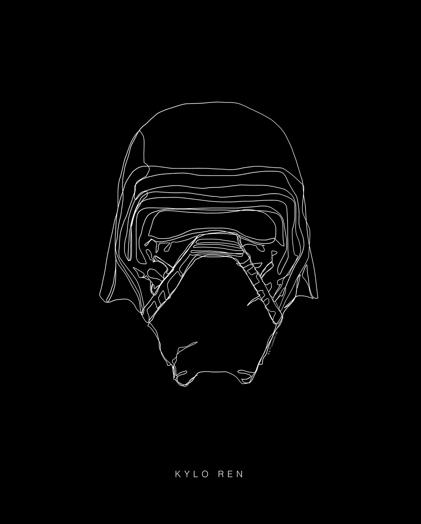 Komar Wall Picture Star Wars Lines Dark Side Kylo Children's Room Decoration Art Print Without Frame Available in 3 Sizes, Colourful, WB100-40x50