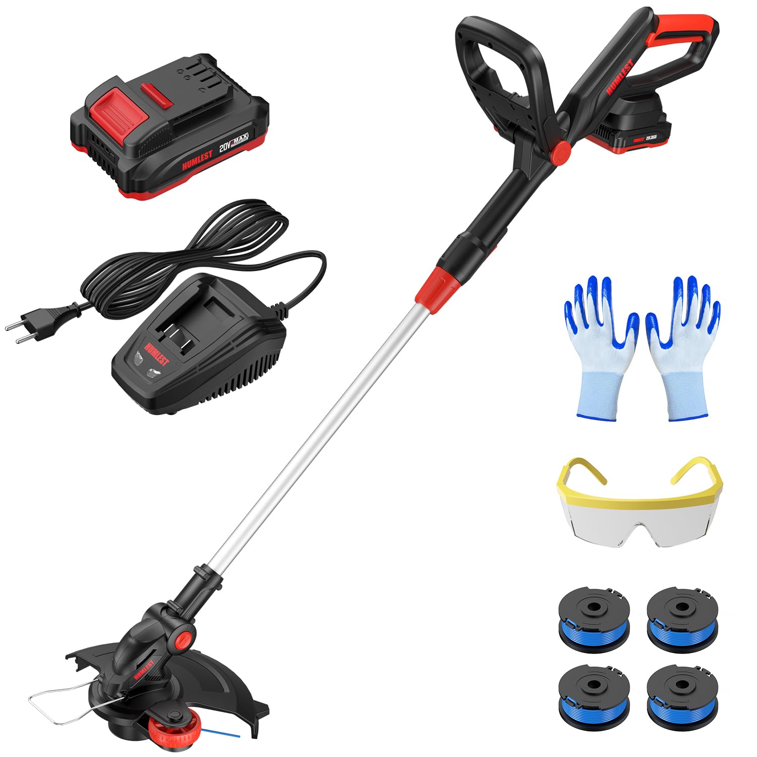 Photo 1 of **MISSING PARTS***String Trimmer Cordless with Auto Feed,20V Battery Powered 13" Edger and Weed Trimmer,2 in 1 Electric Grass Trimmer,2.5Ah Battery and Fast Charger Included (Black)