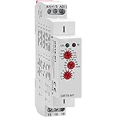 Multifunction Time Relay 16A Delay ON Off Time Relay GRT8-M1 AC DC 12-240V，10 Relay Timer Control Delay Function Mode DIN Rail Electronic Relays of Wide Time Delay Range for 0.1 Seconds to 10 Days