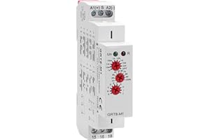 IGEYAPA Multifunction Time Relay, 16A Delay ON Off GRT8-M1 AC DC 12-240V with 10 Relay Timer Control Delay Function Mode DIN Rail Electronic Relays of Wide Time Delay Range for 0.1 Seconds to 10 Days