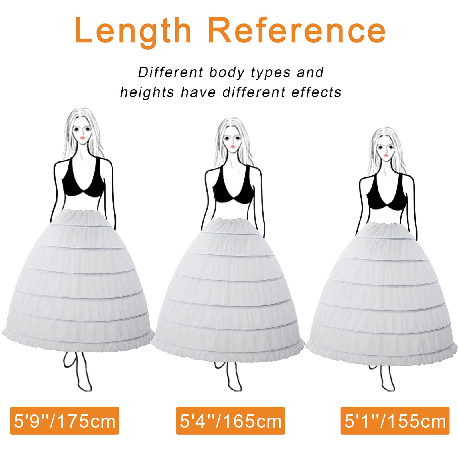 Women’s Petticoat Skirt Crinoline for Girls Hoop Skirt Petticoat Underskirt Half Slips