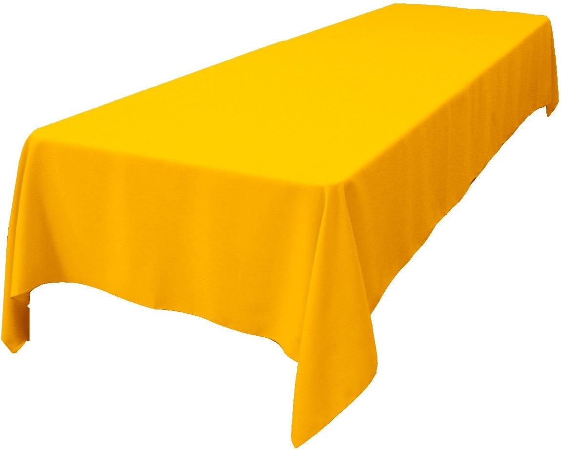LA Linen Polyester Poplin Rectangular Tablecloth, 60 x 84, Orange: Home & Kitchen