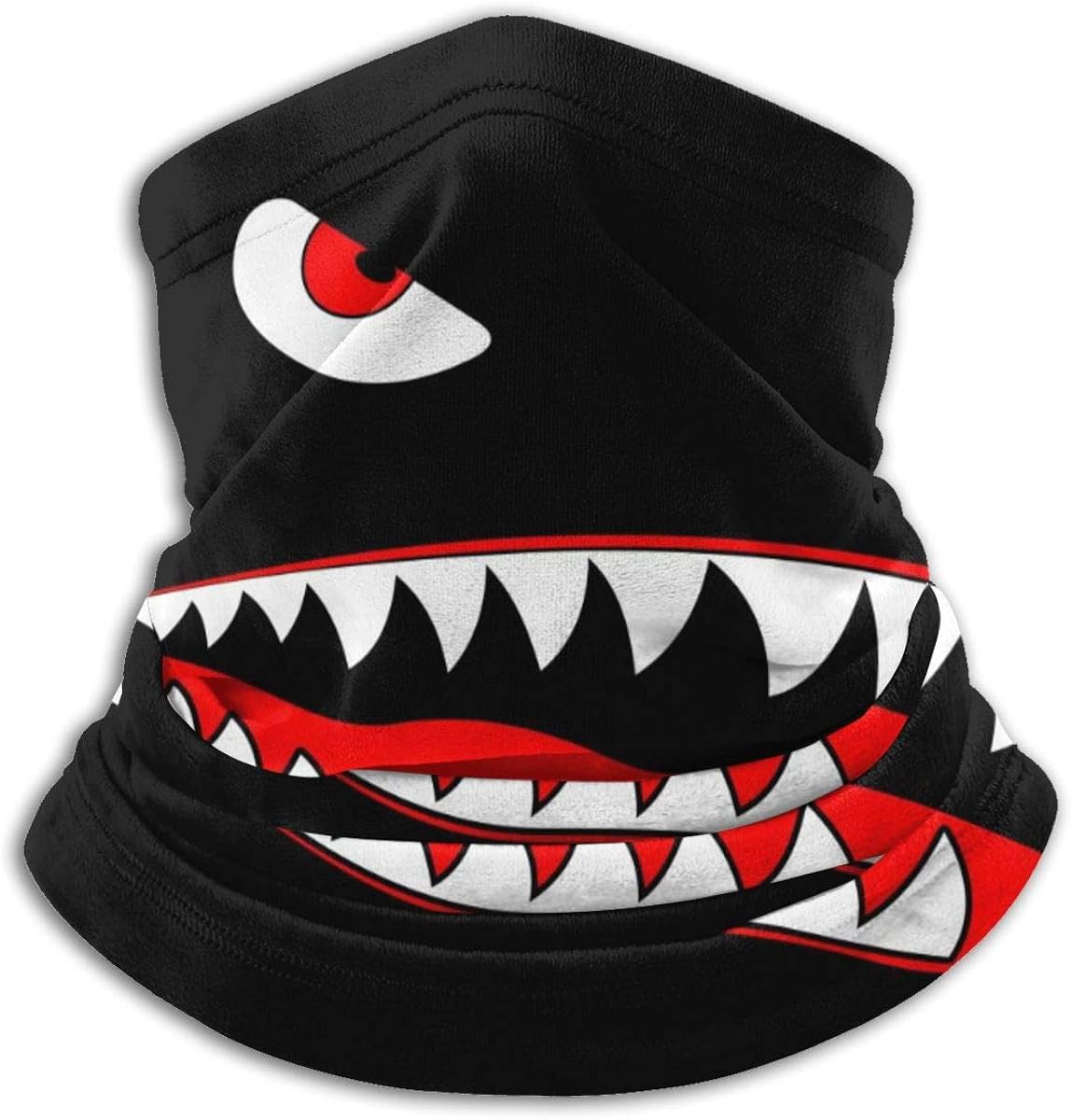 Bandanas Face Mask Seamless Shark Eye and Teeth Multifunctional Headbands Scarf Headwrap Neck Gaiter for Men Women Anti-Dust, Outdoors, Sports Festivals Black