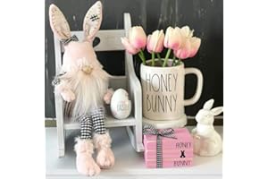 yuboo Easter Gnomes Decorations for Home, Pink Easter Gnome Plush Spring Bunny for Easter Tired Tray Decor & Women's Girl's Gift