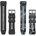 Smart Watch Band 22mm 2 Pack, for AMAZTIM Smart Watch Bands Replacement M2/T2, Compatible with SUNKTA K-52, TPU Sports Straps Bands, Adjustable Wristband, Men Smartwatch Band