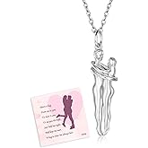 zaxsj Hug Necklace for Women 925 Sterling Silver Man and Woman Hugging Necklace Couples Jewelry Valentine's Day Gift Necklaces for Wife Girlfriend