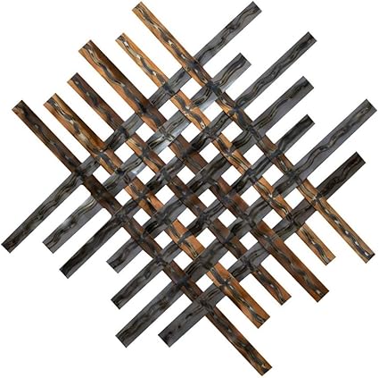 Kunstloft Extravagante Escultura De Pared De Metal Luz Resplandeciente 100x100x3cm Decoracion Xxl Metal Arte Rombos Tiras Abstracto Marron Cobre Hecho A Mano Imagen Mural De Arte Moderno Amazon Es Hogar