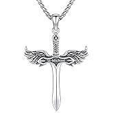 Odinstone 925 Sterling Silver St Michael Pendant Saint Christopher Necklace for Men Women the Archangel Michael Medals Amulet Protect Us Catholic Religious Jewelry