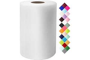 MIGLORIA Tulle Fabric 6 Inch by 100 Yards White Tulle Rolls Spool for Tutu Table Skirt Wedding Gift Wrapping Party Decorations DIY Crafts Supplies
